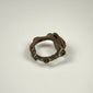 Profile of Early Byzantine silver ring showing the depth of the red garnet intaglio and raised bezel