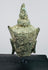 16th–17th century Buddhist sculpture featuring a finely cast bronze Buddha head with green oxidation