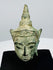 16th–17th century Southeast Asian bronze Buddha head with natural green patina and pointed ushnisha