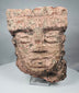Classic Veracruz stone sculpture with a broad stepped headdress