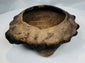 Rare ancient West Mexican ceramic tripod bowl displaying three hollow supports and stylized zoomorphic head decoration.