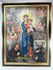 Andean Colonial oil painting of the Virgin and Child surrounded by angels and kneeling donor figures, Cuzco School tradition circa 1780–1820, framed in gold.