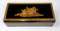 Anglo-Indian marquetry keepsake box with geometric wood mosaic banding, three-quarter view