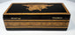Anglo-Indian black lacquered trinket box with figural lid inlay, elevated front view