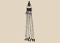 Antique Afghan Kuchi tribal pendant with a hirz prayer tube, red glass cabochons, and cascading chain tassels.