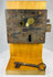 Antique lock mechanism with sliding bolt system and large iron key