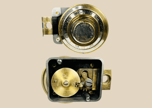 Antique American Safe Dial with Exposed Gear System | Functional Mechanical Security Device | Circa 1900–1930