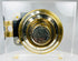 Early 1900s safe lock mechanism with patinated brass dial and internal parts