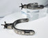 Antique American frontier spurs displaying Southwestern silversmithing influence