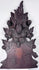 Reverse of 19th-century carved furniture crest showing mounting holes, screws, old attachment points and original construction evidence