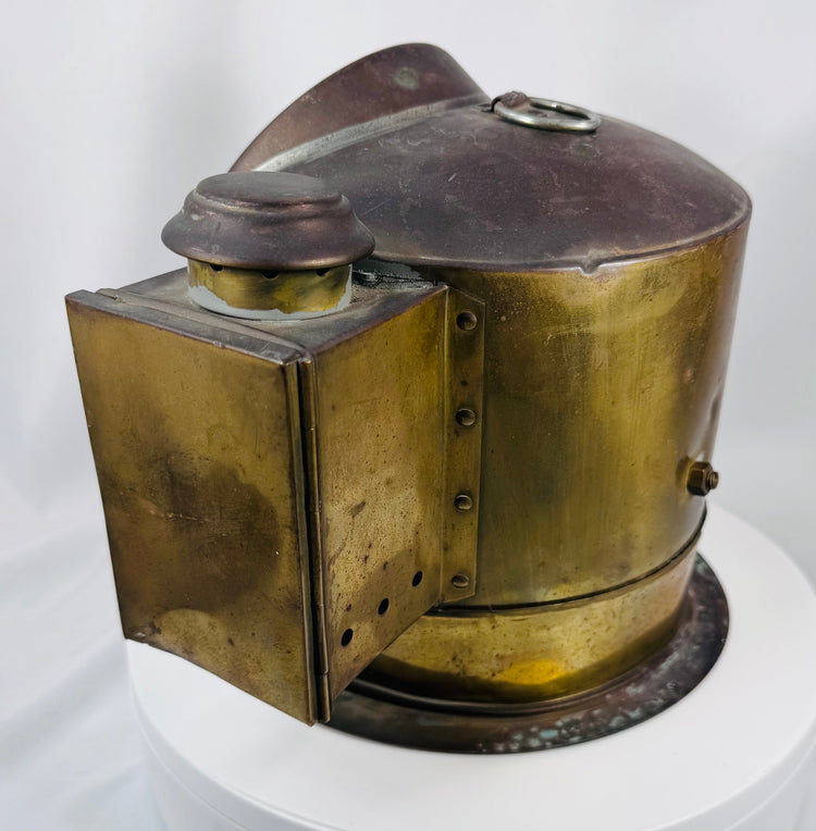 Antique ship compass with gimbaled suspension system designed for ocean navigation