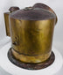 Antique maritime navigational instrument with rich aged brass patina and industrial form