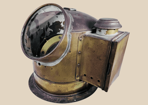 Antique Brass Maritime Binnacle Compass with Kerosene Lamp | Nautical Ship’s Navigation Instrument | Late 19th–Early 20th Century