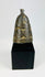 Antique Tibetan Buddhist ritual ghanta bell in cast bronze with vajra handle and lotus petal decoration.