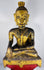Hand-carved Shan (Tai Yai) seated Buddha from Myanmar with traces of original gilding.