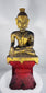 Burmese Shan-style Buddha figure displaying the Earth Witness gesture and aged patina.