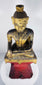 Antique Myanmar Buddha sculpture crafted from hardwood with lacquer and gold decoration.