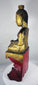 Hand-carved Burmese Buddha with original lacquer, gilding, and handwritten dedicatory inscription.