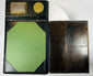 Leather-covered writing slope with brass fittings and inkwell section
