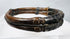 Qing-era bamboo bracelet with raised floral panels and dark aged patina