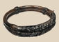 Antique Chinese bamboo bracelet with applied silver-alloy floral decoration