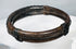 Chinese decorative bangle with double-bamboo construction and floral metal overlays