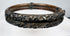 Qing Dynasty double-bamboo bangle with ornate silver-colored metal mounts