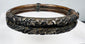 Qing Dynasty double-bamboo bangle with ornate silver-colored metal mounts