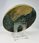 Tang style bronze mirror showing aged green and brown patina