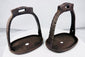 Pair of traditional Chinese riding stirrups with chiseled decorative details