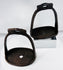 Antique Chinese equestrian stirrups with pierced tread plates and suspension loops