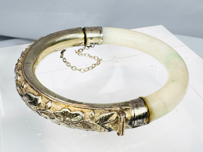 Early to mid-20th-century Asian bracelet marked SILVER on the interior fitting