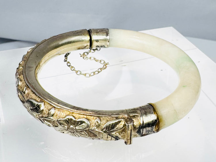 Early to mid-20th-century Asian bracelet marked SILVER on the interior fitting