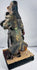 Guan Yu temple sculpture with dragon shoulder ornament and darkened lacquer surface