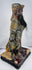 Antique Chinese carved wood warrior figure with natural-fibre or horsehair beard