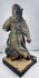 Antique Chinese warrior deity sculpture with gilt details and dragon-form armour
