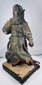 Antique Chinese warrior deity sculpture with gilt details and dragon-form armour