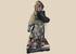 Antique Chinese carved wood statue of Guan Yu with red face and long black beard
Chinese polychrome lacquer temple figure of Guan Gong in ceremonial armour