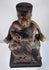 Detail of underside and base of Qing Dynasty wooden figure showing reinforcement blocks, old repairs and age-related cracking