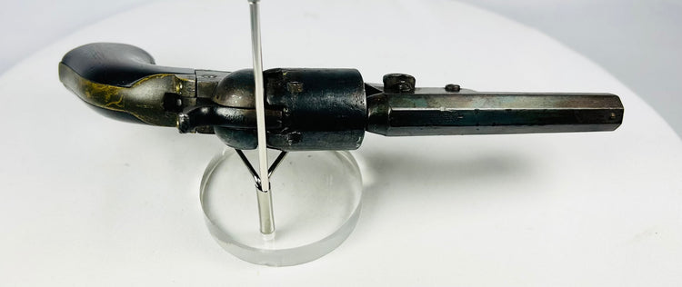 Vintage Colt 1849 five-shot percussion revolver, .31 caliber, stagecoach robbery engraving, octagonal barrel