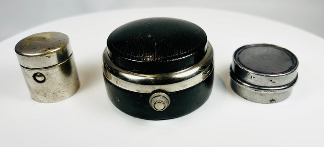 Vintage multi-piece ink set with central reservoir and auxiliary containers