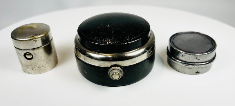 Vintage multi-piece ink set with central reservoir and auxiliary containers