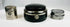 Early 20th century travel inkwell set with ebonized wood and nickel finish