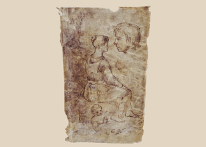 Antique European Academic Figure Sketch on Vellum | Circa 18th Century