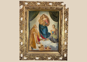 Antique German Sistine Madonna after Raphael in Ornate Gilt Frame | Circa 1900 – 1915