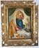 Antique Raphael Sistine Madonna oleograph with hand-finished appearance, rich colour and elaborate gilt foliate frame