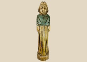 Figurine antique en bois sculptée à la main, art populaire européen | XVIIIe-XIXe siècle