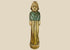 Antique European folk art figurine, 18th–19th century, hand-carved wood with painted surface, depicting a robed figure.