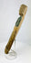 Side view of antique European wooden folk art sculpture with natural wear and patina.