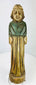 Antique European hand-carved wooden folk art figurine, 18th–19th century, front view with traces of original pigment.